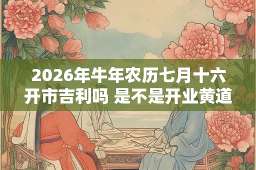 2026年牛年农历七月十六开市吉利吗 是不是开业黄道吉日