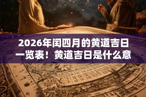 2026年闰四月的黄道吉日一览表！黄道吉日是什么意思？