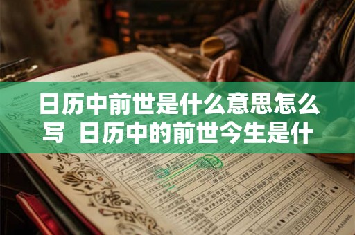 日历中前世是什么意思怎么写  日历中的前世今生是什么意思