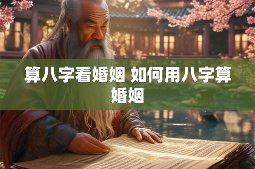 算八字看婚姻 如何用八字算婚姻