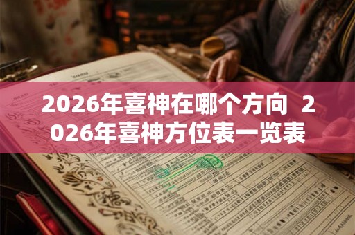2026年喜神在哪个方向 2026年喜神方位表一览表 2026年喜神在哪个方向 2026年喜神方位表一览表