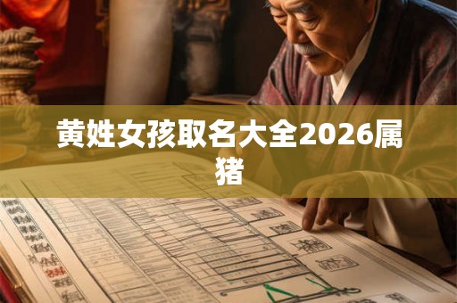 黄姓女孩取名大全2026属猪
