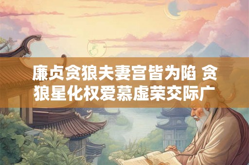 廉贞贪狼夫妻宫皆为陷 贪狼星化权爱慕虚荣交际广