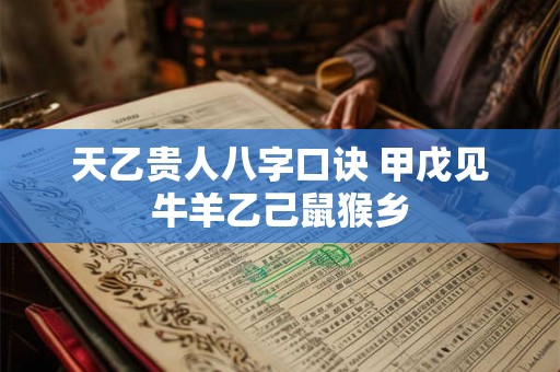 天乙贵人八字口诀 甲戊见牛羊乙己鼠猴乡