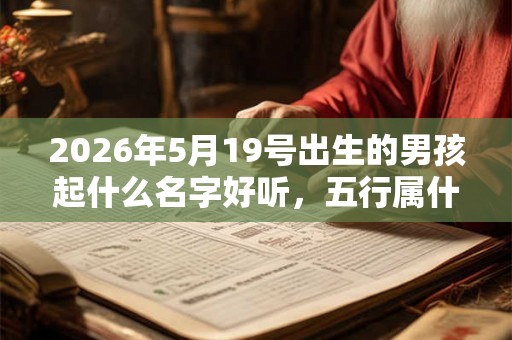 2026年5月19号出生的男孩起什么名字好听，五行属什么
