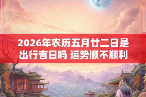2026年农历五月廿二日是出行吉日吗 运势顺不顺利 2026年农历五月廿二日是出行吉日吗 运势顺不顺利