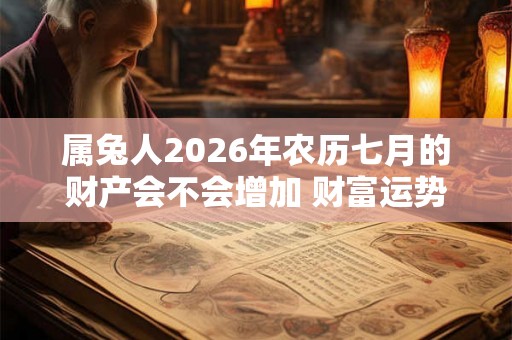 属兔人2026年农历七月的财产会不会增加 财富运势有所提升