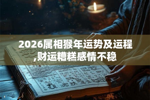 2026属相猴年运势及运程,财运糟糕感情不稳
