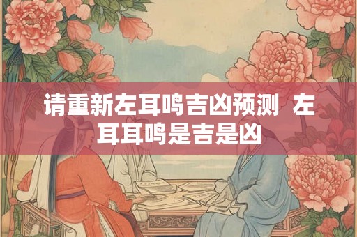 请重新左耳鸣吉凶预测  左耳耳鸣是吉是凶