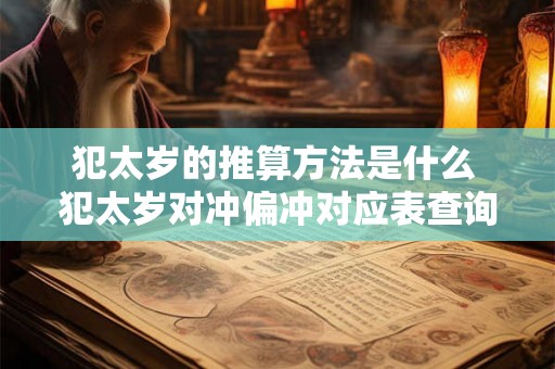 犯太岁的推算方法是什么 犯太岁对冲偏冲对应表查询！