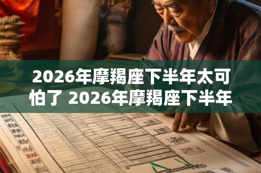 2026年摩羯座下半年太可怕了 2026年摩羯座下半年运势