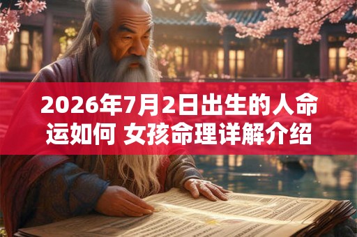2026年7月2日出生的人命运如何 女孩命理详解介绍