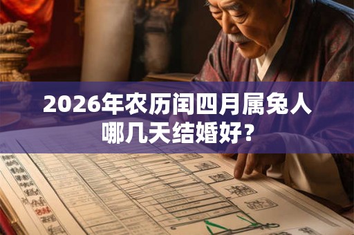 2026年农历闰四月属兔人哪几天结婚好？