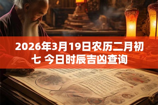 2026年3月19日农历二月初七 今日时辰吉凶查询