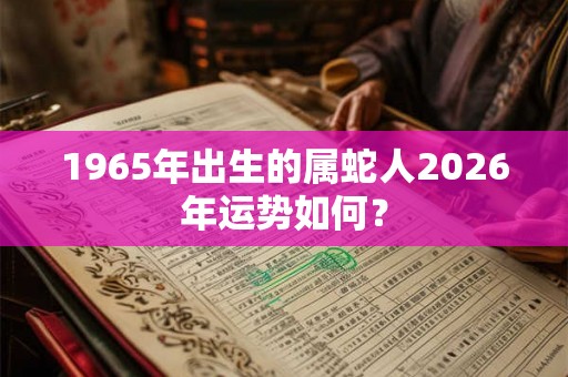 1965年出生的属蛇人2026年运势如何？