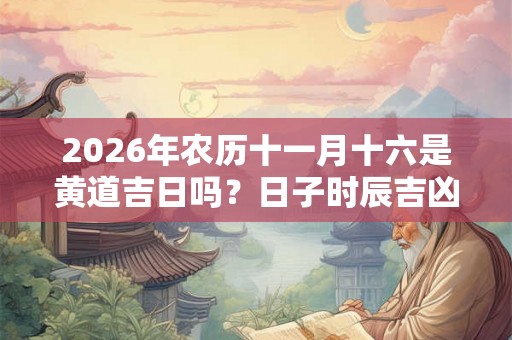 2026年农历十一月十六是黄道吉日吗?日子时辰吉凶? 2026年农历十一月十六是黄道吉日吗?日子时辰吉凶?