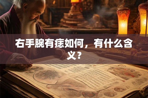 右手腕有痣如何，有什么含义？