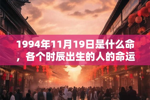 1994年11月19日是什么命，各个时辰出生的人的命运