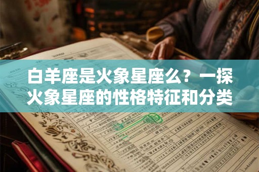 白羊座是火象星座么？一探火象星座的性格特征和分类