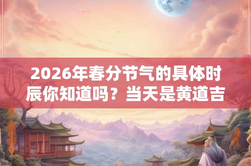 2026年春分节气的具体时辰你知道吗?当天是黄道吉日吗? 2026年春分节气的具体时辰你知道吗?当天是黄道吉日吗?
