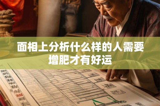 面相上分析什么样的人需要增肥才有好运