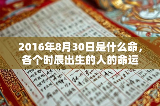 2016年8月30日是什么命，各个时辰出生的人的命运