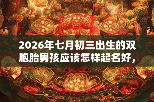 2026年七月初三出生的双胞胎男孩应该怎样起名好，五行属什么？