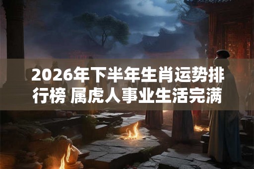 2026年下半年生肖运势排行榜 属虎人事业生活完满