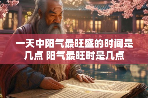 一天中阳气最旺盛的时间是几点 阳气最旺时是几点