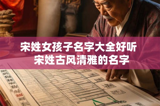 宋姓女孩子名字大全好听  宋姓古风清雅的名字