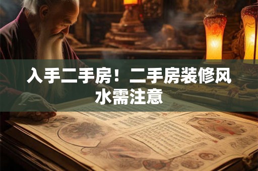 入手二手房！二手房装修风水需注意