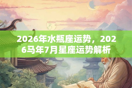 2026年水瓶座运势,2026马年7月星座运势解析 2026年水瓶座运势,2026马年7月星座运势解析