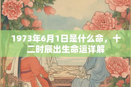 1973年6月1日是什么命，十二时辰出生命运详解