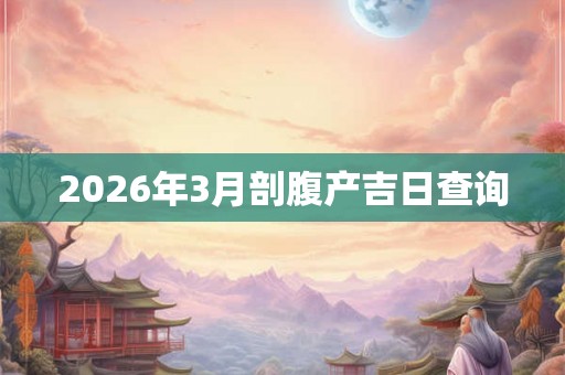 2026年3月剖腹产吉日查询