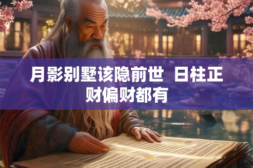 月影别墅该隐前世  日柱正财偏财都有