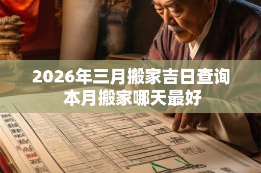 2026年三月搬家吉日查询 本月搬家哪天最好
