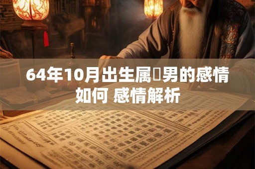 64年10月出生属龍男的感情如何 感情解析