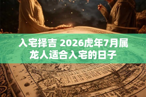 入宅择吉 2026虎年7月属龙人适合入宅的日子