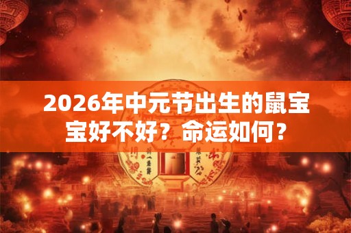 2026年中元节出生的鼠宝宝好不好？命运如何？