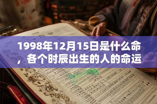 1998年12月15日是什么命，各个时辰出生的人的命运