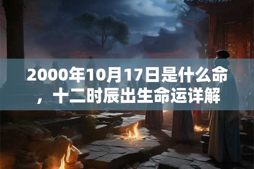2000年10月17日是什么命，十二时辰出生命运详解