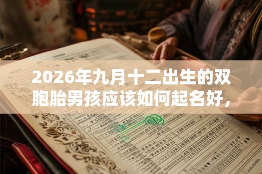 2026年九月十二出生的双胞胎男孩应该如何起名好，五行属什么