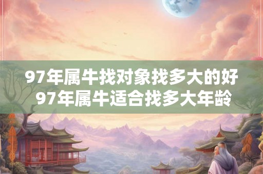 97年属牛找对象找多大的好 97年属牛适合找多大年龄的对象