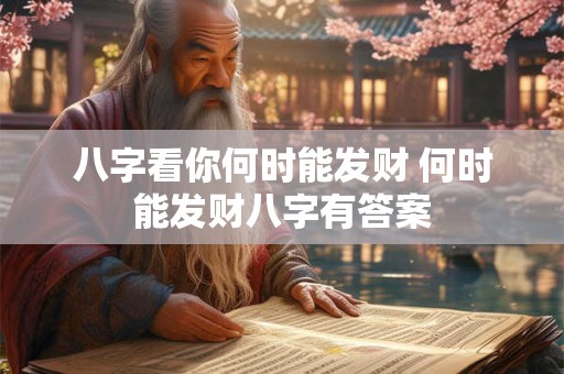 八字看你何时能发财 何时能发财八字有答案 八字看你何时能发财 何时能发财八字有答案