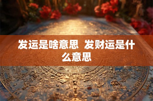 发运是啥意思 发财运是什么意思 发运是啥意思 发财运是什么意思