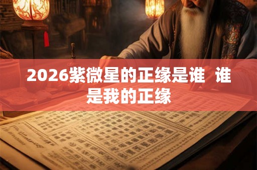 2026紫微星的正缘是谁  谁是我的正缘