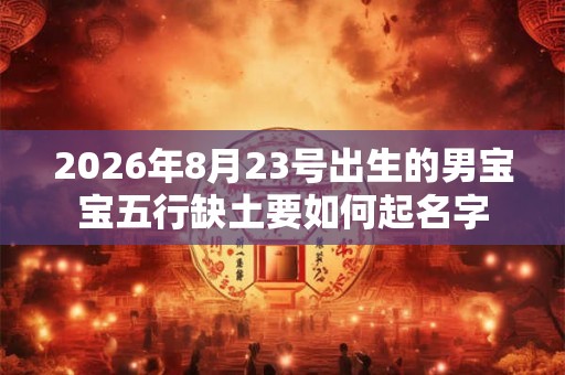 2026年8月23号出生的男宝宝五行缺土要如何起名字
