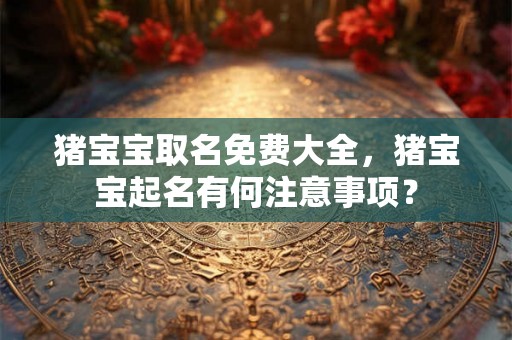 猪宝宝取名免费大全，猪宝宝起名有何注意事项？