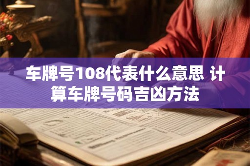 车牌号108代表什么意思 计算车牌号码吉凶方法
