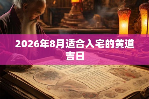 2026年8月适合入宅的黄道吉日